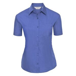 Russell Collection Womens/Ladies Poplin Easy-Care Short-Sleeved Shirt / Corporat